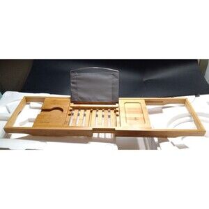 Bath Dreams Bathtub Caddy Tray  Extending Sides Relax Spa Drink & Screen Holder